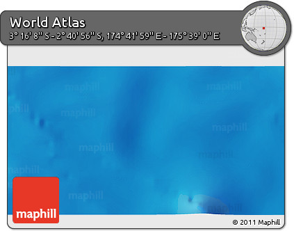Shaded Relief 3D Map of the Area around 2° 58' 32" S, 175° 10' 30" E