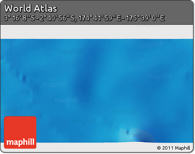 Shaded Relief 3D Map of the Area around 2° 58' 32" S, 175° 10' 30" E