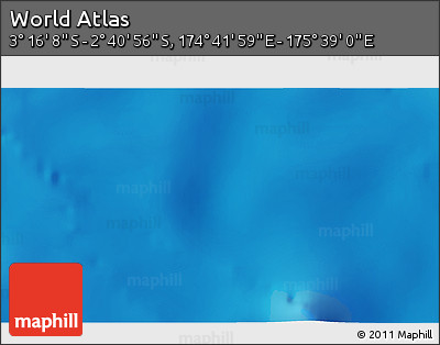 Shaded Relief 3D Map of the Area around 2° 58' 32" S, 175° 10' 30" E