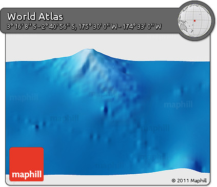 Physical 3D Map of the Area around 2° 58' 32" S, 175° 1' 30" W