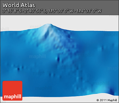Physical 3D Map of the Area around 2° 58' 32" S, 175° 1' 30" W