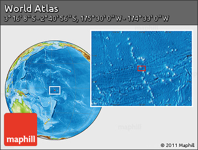 Physical Location Map of the Area around 2° 58' 32" S, 175° 1' 30" W