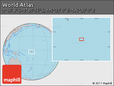 Gray Location Map of the Area around 2° 58' 32" S, 176° 1' 30" E