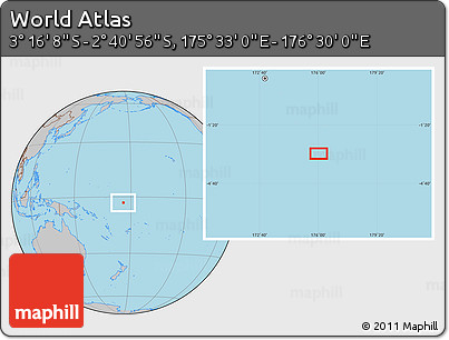 Gray Location Map of the Area around 2° 58' 32" S, 176° 1' 30" E