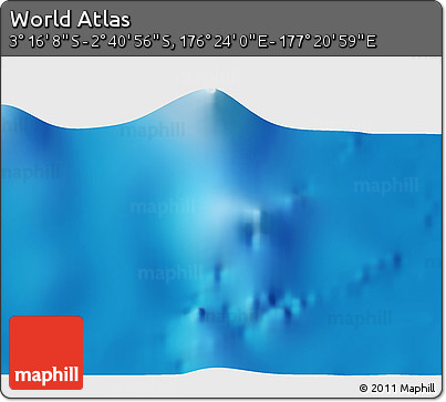 Physical 3D Map of the Area around 2° 58' 32" S, 176° 52' 30" E