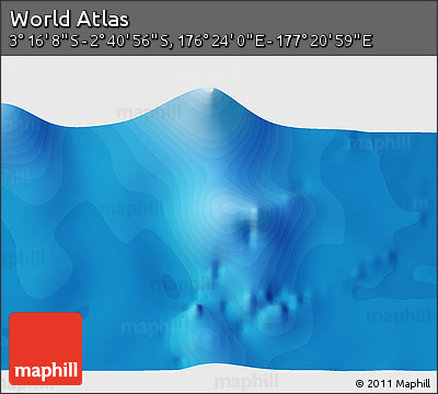 Political 3D Map of the Area around 2° 58' 32" S, 176° 52' 30" E