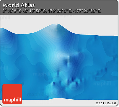 Political 3D Map of the Area around 2° 58' 32" S, 176° 52' 30" E