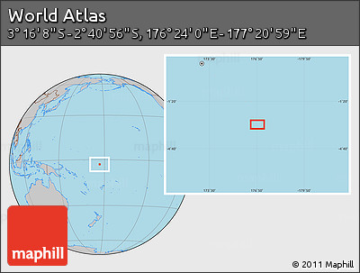 Gray Location Map of the Area around 2° 58' 32" S, 176° 52' 30" E