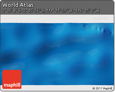 Shaded Relief 3D Map of the Area around 2° 58' 32" S, 176° 43' 29" W