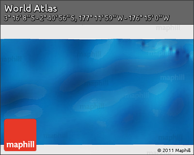 Shaded Relief 3D Map of the Area around 2° 58' 32" S, 176° 43' 29" W