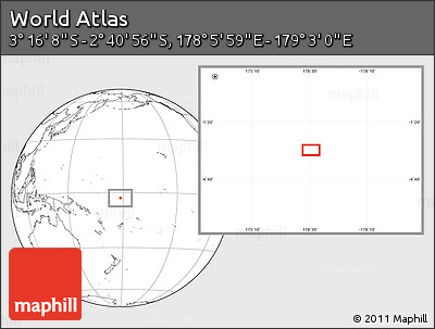Blank Location Map of the Area around 2° 58' 32" S, 178° 34' 29" E