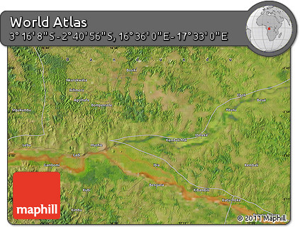 Satellite Map of the Area around 2° 58' 32" S, 17° 4' 30" E