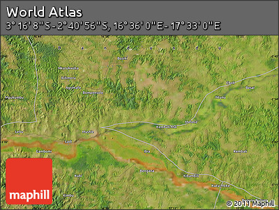 Satellite Map of the Area around 2° 58' 32" S, 17° 4' 30" E