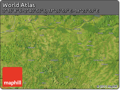 Satellite Map of the Area around 2° 58' 32" S, 17° 55' 29" E