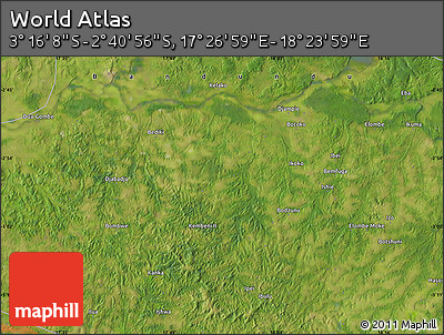 Satellite Map of the Area around 2° 58' 32" S, 17° 55' 29" E