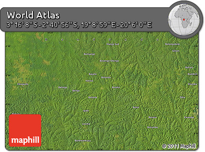 Satellite Map of the Area around 2° 58' 32" S, 19° 37' 30" E