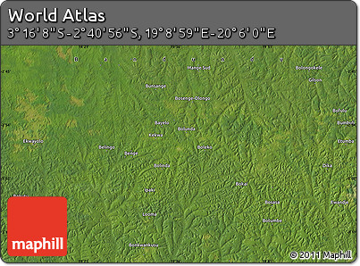 Satellite Map of the Area around 2° 58' 32" S, 19° 37' 30" E