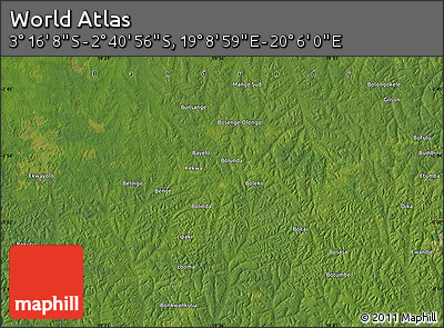 Satellite Map of the Area around 2° 58' 32" S, 19° 37' 30" E