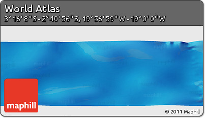 Shaded Relief Panoramic Map of the Area around 2° 58' 32" S, 19° 28' 30" W