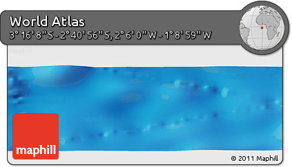 Physical Panoramic Map of the Area around 2° 58' 32" S, 1° 37' 30" W