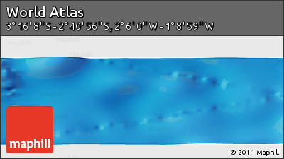 Physical Panoramic Map of the Area around 2° 58' 32" S, 1° 37' 30" W