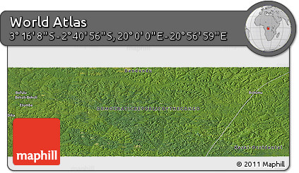 Satellite Panoramic Map of the Area around 2° 58' 32" S, 20° 28' 30" E