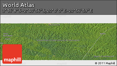 Satellite Panoramic Map of the Area around 2° 58' 32" S, 20° 28' 30" E