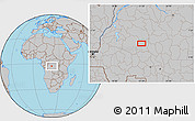 Gray Location Map of the area around 2° 58' 32" S, 21° 19' 30" E