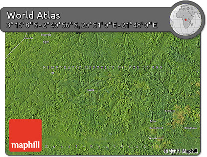 Satellite Map of the Area around 2° 58' 32" S, 21° 19' 30" E