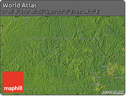 Satellite Map of the Area around 2° 58' 32" S, 21° 19' 30" E