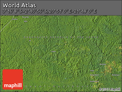 Satellite Map of the Area around 2° 58' 32" S, 21° 19' 30" E
