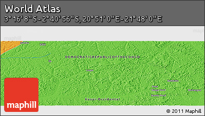 Political Panoramic Map of the Area around 2° 58' 32" S, 21° 19' 30" E