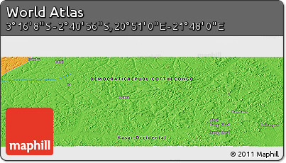 Political Panoramic Map of the Area around 2° 58' 32" S, 21° 19' 30" E