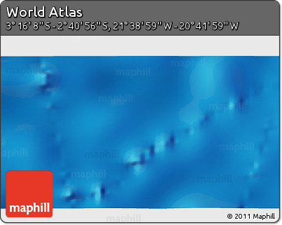 Shaded Relief 3D Map of the Area around 2° 58' 32" S, 21° 10' 29" W