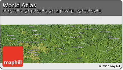 Satellite Panoramic Map of the Area around 2° 58' 32" S, 22° 10' 29" E