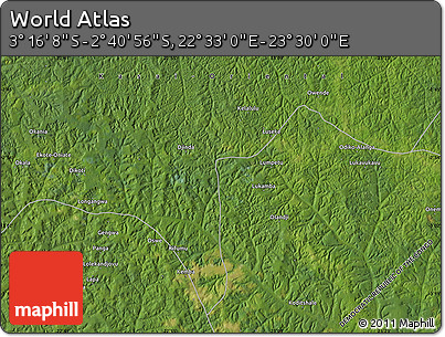 Satellite Map of the Area around 2° 58' 32" S, 23° 1' 29" E
