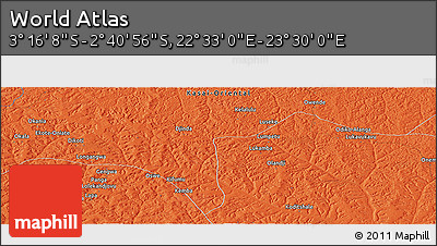 Political Panoramic Map of the Area around 2° 58' 32" S, 23° 1' 29" E