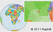 Political Location Map of the area around 2° 58' 32" S, 24° 43' 30" E
