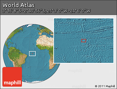 Satellite Location Map of the Area around 2° 58' 32" S, 24° 34' 30" W