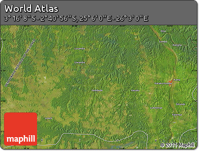 Satellite Map of the Area around 2° 58' 32" S, 25° 34' 30" E