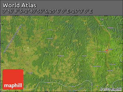 Satellite Map of the Area around 2° 58' 32" S, 25° 34' 30" E