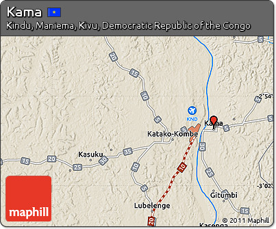 Shaded Relief Map of Kama
