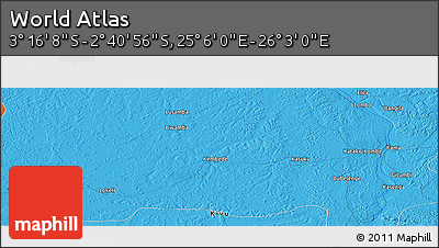 Political Panoramic Map of the Area around 2° 58' 32" S, 25° 34' 30" E