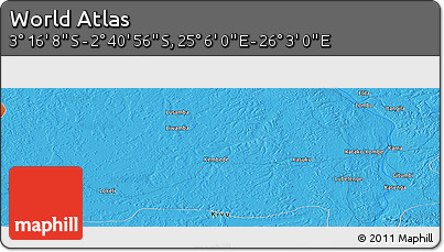 Political Panoramic Map of the Area around 2° 58' 32" S, 25° 34' 30" E