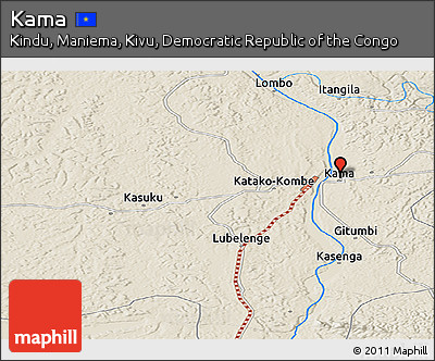 Shaded Relief Panoramic Map of Kama