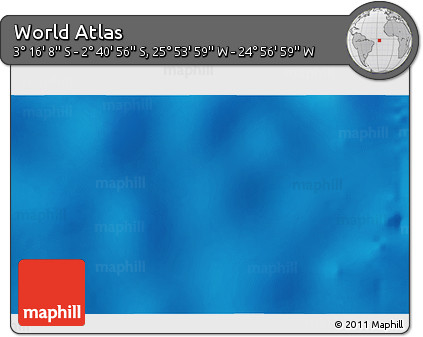 Shaded Relief 3D Map of the Area around 2° 58' 32" S, 25° 25' 29" W