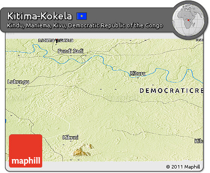 Physical Panoramic Map of Kitima-Kokela