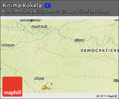 Physical Panoramic Map of Kitima-Kokela