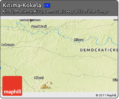 Physical Panoramic Map of Kitima-Kokela