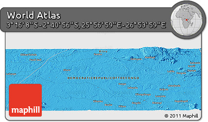 Political Panoramic Map of the Area around 2° 58' 32" S, 26° 25' 29" E